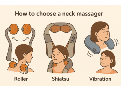Як вибрати масажер для шиї: порівняння роликового, шиацу і вібраційного типів