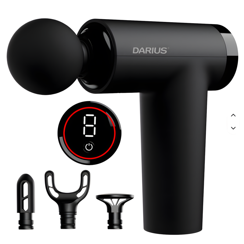 Перкусійний масажер Darius DRS-8000S2 Mini – портативний масажний пістолет з 9 швидкостями та зміною частоти