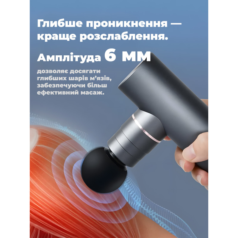 Перкусійний масажер пістолет Zabobon ZB-20C – Ударний електромасажер для тіла