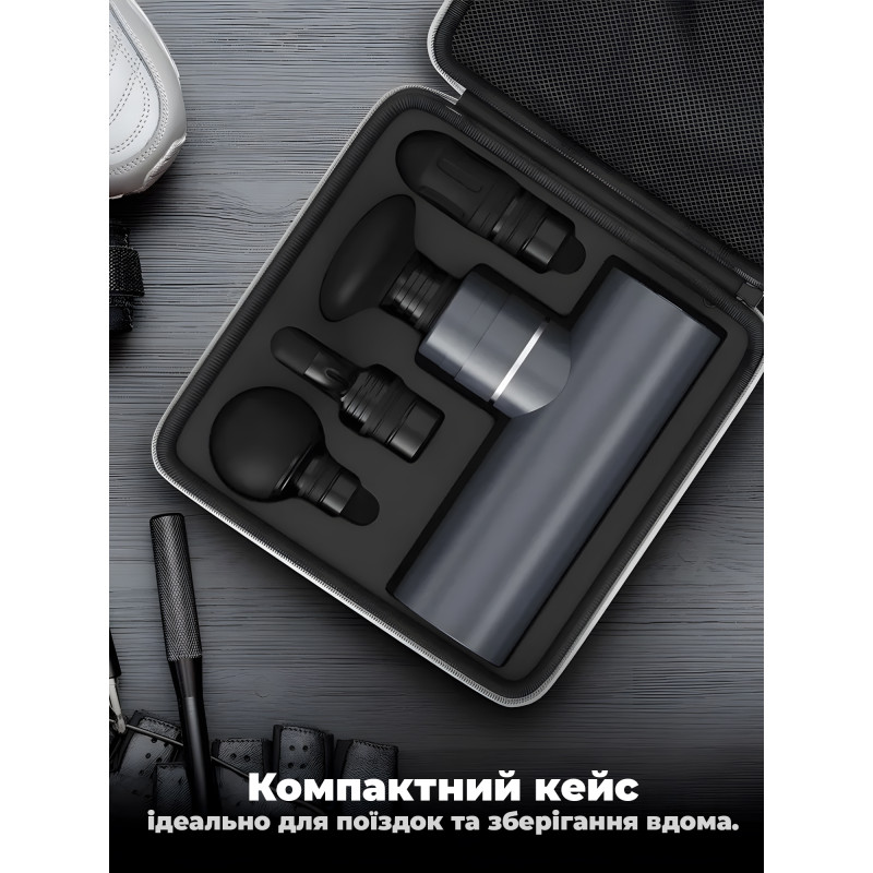 Перкусійний масажер пістолет Zabobon ZB-20C – Ударний електромасажер для тіла