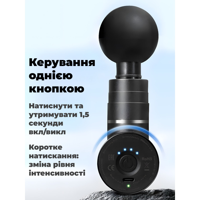 Перкусійний масажер пістолет Zabobon ZB-20C – Ударний електромасажер для тіла