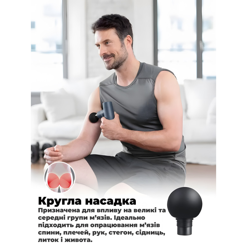 Перкусійний масажер пістолет Zabobon ZB-20C – Ударний електромасажер для тіла