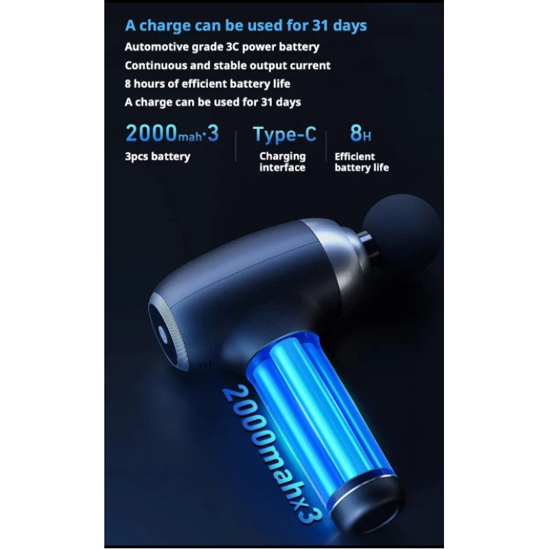 Ручний перкусійний масажер для тіла Zabobon ZB-40A