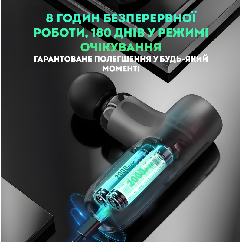 Перкусійний масажер пістолет Zabobon CM20F – Масажер для м’язів, спини та шиї