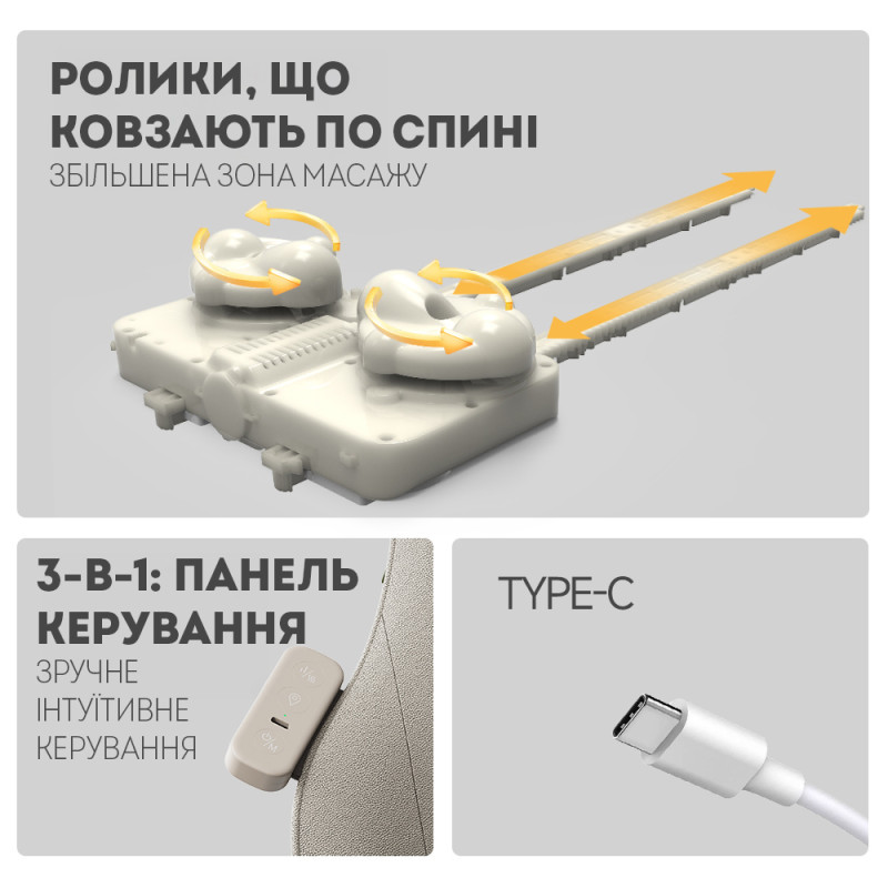 Масажна подушка Darius DRS-310C з підігрівом – масажер для спини, шиї та попереку