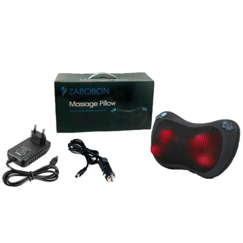 Масажна подушка Zabobon ZM-P002 — роликова подушка Шиацу з підігрівом для шиї та спини