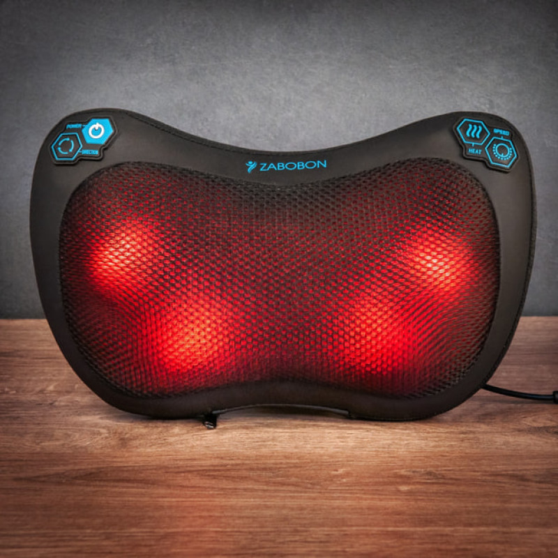 Масажна подушка Zabobon ZM-P002 — роликова подушка Шиацу з підігрівом для шиї та спини